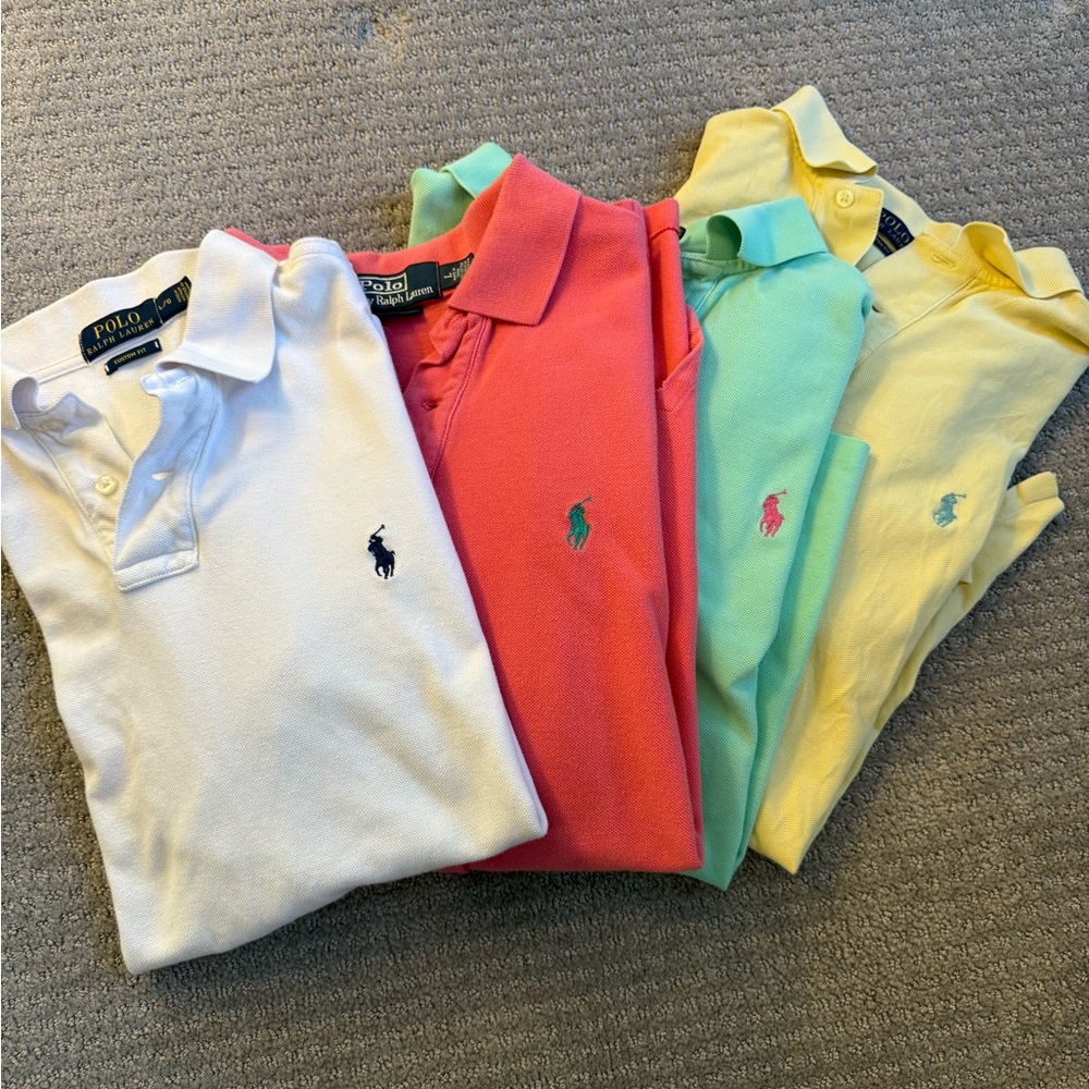 Ralph Lauren Polo Shirt Set - White, Coral, Mint, Yellow